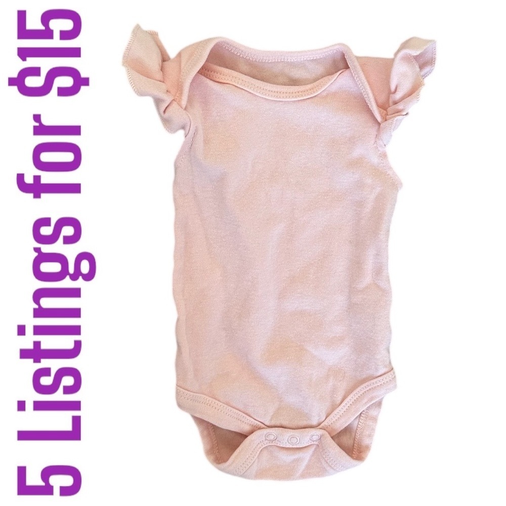 5/$15 Kyle & Deena 0-3m baby girl bodysuit flutter sleeve
